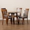 Baxton Studio Lida Modern and Contemporary Grey Fabric and Walnut Brown Finished Wood 5-Piece Dining Set 174-9879-10895-Zoro - alternate 7